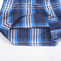 Caleçons Amples à Carreaux en Coton Tissé pour Hommes, Pyjamas, Sous-vêtements, Boxers Rayés Grande Taille pour Hommes
