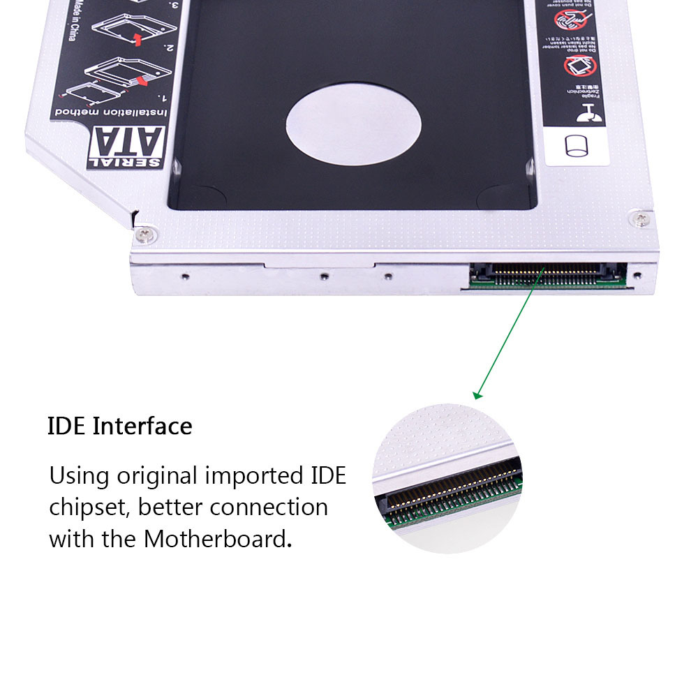 IDE для SATA 3.0 2-й жесткий диск Caddy 12,7 мм для 2,5 "SSD чехол для ноутбука CD-ROM DVD-ROM Optibay