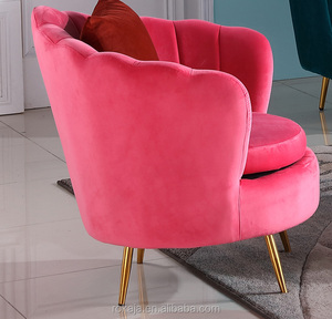 Sedia moderna Shell Business Meeting Tea Shop <span class=keywords><strong>poltrona</strong></span> singola <span class=keywords><strong>gambe</strong></span> in metallo dorato sedie per il tempo libero di lusso rosse - Product Image 2