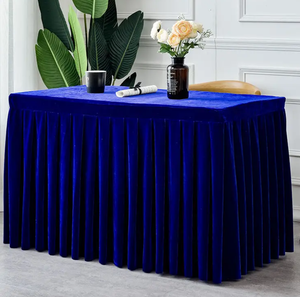 定制皇家蓝色活动办公室酒店展览会议室桌布桌布加厚金色天鹅绒布长 - Product Image 2