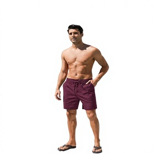Pantalones Cortos de Lona para Hombre, Cintura Elástica, Casuales, 100% Poliéster, Secado Rápido, Ecológicos, Transpirables, para Verano - Product Image 1