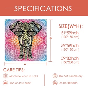 Décoration <span class=keywords><strong>de</strong></span> dortoir <span class=keywords><strong>de</strong></span> Style bohème, <span class=keywords><strong>tapisserie</strong></span> murale imprimée Mandala pour salon, vente en gros - Product Image 4
