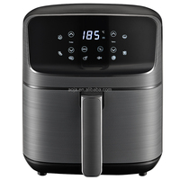4.5L Fenêtre en verre visible Friteuse électrique Double Panier Grill Contrôle numérique Affichage LCD Carré Design en acier inoxydable