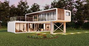 Vendita Diretta di Case Prefabbricate Impilabili di Qualità Durevole da 40 Piedi, Spazio Ufficio con Terrazza e Scale, Apple Cabin - Product Image 2