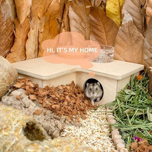 Pequeño nido de mascotas con patrón de animales de madera para hámsteres, ardillas, erizos, marmotas en embalaje de cartón de <span class=keywords><strong>Pet</strong></span> <span class=keywords><strong>Shop</strong></span> - Product Image 4