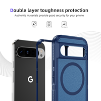 Étui de téléphone magnétique robuste à double couche TPU+PC, design luxueux, anti-chute, pour Google Pixel 9 Pro XL & 8 Pro