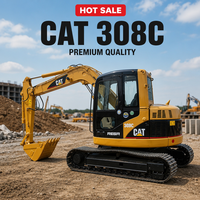 Mini-excavatrice Cat 308C, excavatrice compacte sur chenilles, Caterpillar d'origine, faible consommation de carburant, pour les travaux de construction et d'aménagement paysager