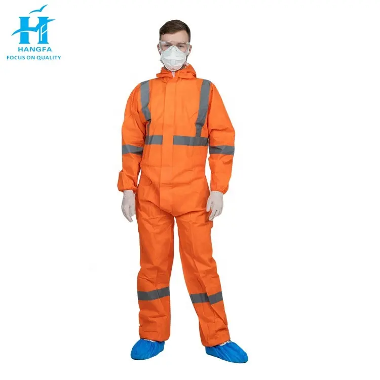 Tùy chỉnh dùng một lần Coverall phù hợp với đội mũ trùm đầu cho công việc mặc Coverall dùng một lần Overalls PPE microporous yếm