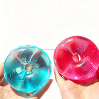 Anneau de bain donut de 8,5 cm en TPR texturé maltose, jouet à presser, emballé en boîte, aliment simulé moulable à rebond lent, jouet anti-stress