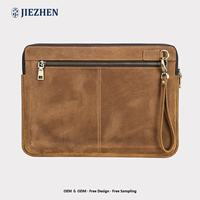 Bolsa Interior para Computadora con Cierre de Cuero Crazy Horse Retro, Funda Protectora Multifuncional para Laptop