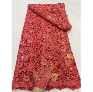Gran oferta, buen precio, tela de encaje brillante, precio competitivo, 5 yardas, tela de encaje africano, encaje de guipur para vestido de novia - Product Image 2