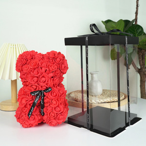 2021 New Fashion Valentine's Day Mother's Day Gift Teddy Bear Artificial Flower Rose Bear for Wedding Decoration Rose Teddy Bear