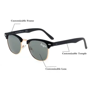 Occhiali da sole con Logo personalizzato a basso prezzo occhiali da sole occhiali da sole moda occhiali da sole quadrati neri personalizzati Vintage PC trasparente CE Unisex