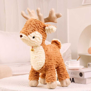 ตุ๊กตาเรนเดียร์สีน้ำตาลขายดี ตุ๊กตาการ์ตูนขนนุ่มหลายขนาด ของเล่นตุ๊กตาสัตว์สำหรับเครื่องเครนในเกมอาร์เคดสำหรับเด็ก - Product Image 1