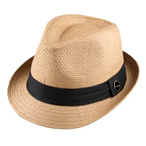 JAKIJAYI品牌中国厂家直销夏季男女通用草帽沙滩帽廉价纸草帽男士软呢帽