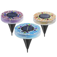 Nouvelle lampe solaire à piquet en ABS, étanche, pour extérieur, avec mosaïque LED, style pastoral campagnard, lampe décorative