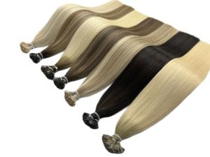 100% Punta de queratina Natural Remy extensiones de cabello humano Color claro doble dibujado Nano ITIP Y K Flat F I <span class=keywords><strong>U</strong></span> Raw Ktips - Product Image 2