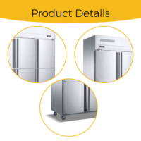 Réfrigérateur-congélateur commercial vertical à 6 portes, refroidissement par air, double température, dégivrage automatique, garantie de 1 an, pour cuisines