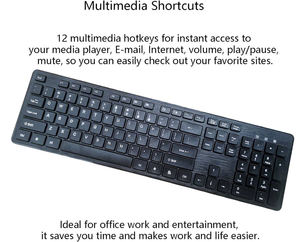 คีย์บอร์ดไร้สาย OEM รัสเซีย ขนาดเต็มรูปแบบ Teclado คีย์บอร์ดเมมเบรนตามหลักสรีรศาสตร์ 104 ปุ่ม คุณภาพดี คีย์บอร์ดและเมาส์ไร้สาย - Product Image 2