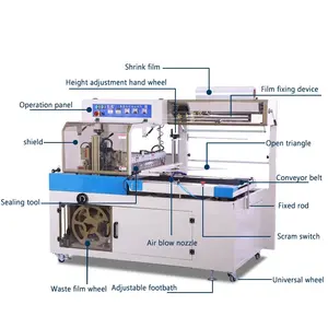 SJB Automatic Shrink Film Wrapping Machine Automatic High Speed Flow Wrapper Horizontal Shrink Tunnel