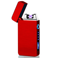 Briquet électrique portable à double arc coupe-vent avec logo personnalisé, rechargeable par USB, idéal pour un cadeau de Noël