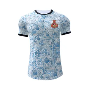 Camisa de futebol masculina personalizada para treinamento de clubes, conjunto de uniformes de futebol de secagem rápida azul original, conjunto de camisas de futebol por atacado