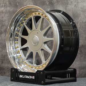 Jantes BKU 3 pièces 5x120 Triple Step Lip 15 16 17 18 pouces, jantes en alliage argentées pour <span class=keywords><strong>BMW</strong></span> M5 <span class=keywords><strong>E30</strong></span> <span class=keywords><strong>M3</strong></span> E34 E36 E46 E39 E32 - Product Image 2