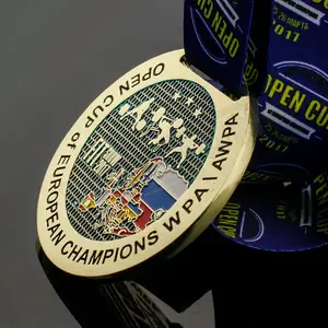 Madalya üreticisi özel kişiselleştirilmiş ucuz onur ödülleri metal 3D altın kaplama spor yarış madalyası