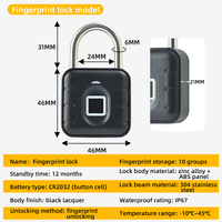 Vente d'usine Cadenas à empreintes digitales intelligent Cadenas étanche Bagages de voyage Valise Serrures de porte de sécurité Électronique intelligente