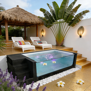 Piscine moderne avec des lignes nettes et une finition intérieure en carreaux de verre réfléchissants - Product Image 1