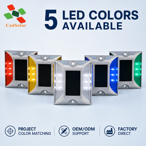 Catarifrangenti Stradali Solari Roadsafe, Impermeabili IP68, con 6 Luci LED Lampeggianti in Plastica per Uso Urbano - Product Image 4