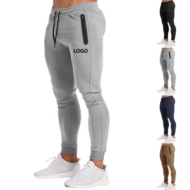 Koşu pantolonları abd boyutu özel Logo 95% Polyester eşofman spor koşu De spor Slim Fit Sweatpants Joggers erkekler