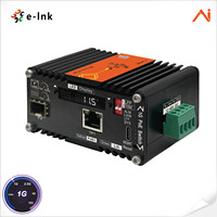 Mini Convertidor de Medios de Fibra Óptica PoE+ Industrial Inteligente con IA y Gestión Inteligente, con Amplificador de Voltaje y Funciones de Software Opcionales