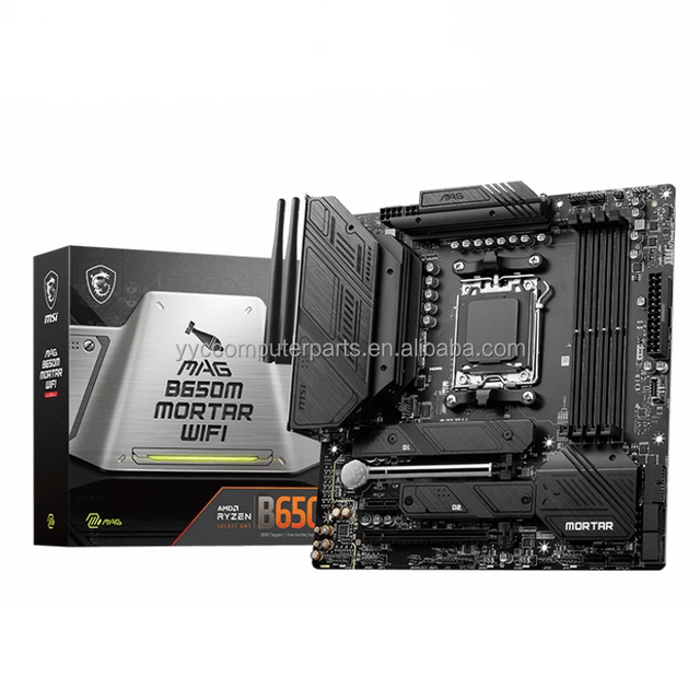 New for MSI MAG B650M MORTAR WIFI Motherboard Supports AMD  8000/7000 Series Desktop  4xDDR5 256GB NVME M.2 PCIe 4.0