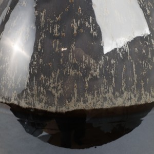 Vaso in ceramica a forma di bulbo per soggiorno, decorazione per la casa, finitura nera lucida, da posizionare su tavolo - Product Image 6