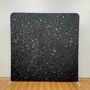 8*8ft Custom Double Side Printing Black Gold Tension Fabric Pillow Case <strong>Photo</strong> <strong>Booth</strong> Exhibition Backdrop Display Stand