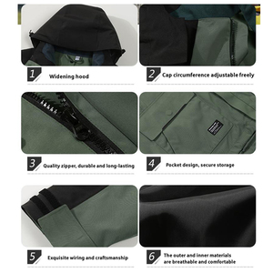 Custom Logo Men <strong>Warm</strong> Detachable <strong>Waterproof</strong> 3 in 1 Winter Jacket Coats Windproof Windbreaker Fleece Work Outdoor Hiking Jacket - Product Image 6