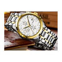 Montres mécaniques automatiques en acier, design d'usine et personnalisation par lots, avec calendrier complet et affichage 24 heures, pour marque privée
