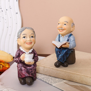 Europa América decoración del hogar resina arte popular abuela abuelo abuela regalos regalo de cumpleaños para ancianos amor - Product Image 2