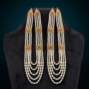 Juego de Joyería de Boda Moderno con Cuentas de Aleación de Zinc y Perlas de Imitación, Color Blanco, Estilo Pakistaní/Indio/Afghano, para Mujer - Product Image 3