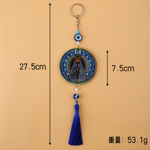 Ciondolo per Auto in Resina della <span class=keywords><strong>Madonna</strong></span> Nera Religiosa, Stampa UV Bifacciale, Ornamento Cattolico Contro il Malocchio con Nappa Decorativa, Regalo - Product Image 6