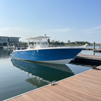 OEM ODM OBM Bateau de pêche en fibre de verre de 9,5 m, nouveau design, fond en V profond, bateau de sport