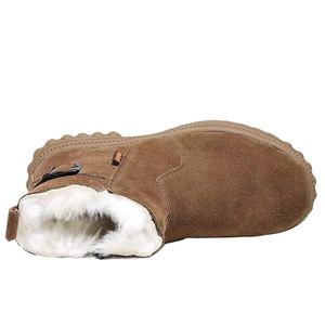 Bottes de neige pour hommes, doublées de laine chaude, à enfiler, décontractées, pour le travail en extérieur, à talon moyen, couleur unie - Product Image 3