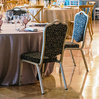 Chaises de banquet empilables en aluminium pour hôtels et complexes hôteliers - Mobilier de restauration commercial au design moderne pour intérieur/extérieur