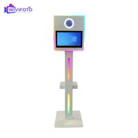 Photomaton à écran tactile HD 15,6 pouces avec appareil photo reflex, imprimante, mini PC et cadre lumineux LED pour selfies, idéal pour les fêtes