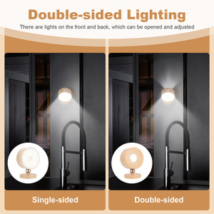 Warm White 3500K Touch Control Magnetic <strong>Wall</strong> <strong>Light</strong> with Wood Grain Finish for <strong>Nursery</strong> and Kids Room with Cordless Design - Product Image 3