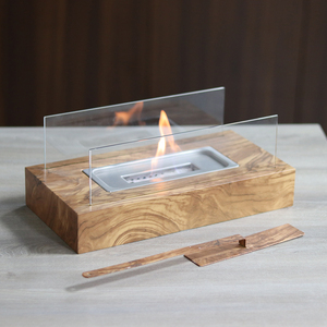 Cheminée de table portable moderne pour intérieur, foyer rectangulaire à grain de bois, cheminée à <span class=keywords><strong>bio</strong></span><span class=keywords><strong>éthanol</strong></span> en acier et verre - Product Image 5