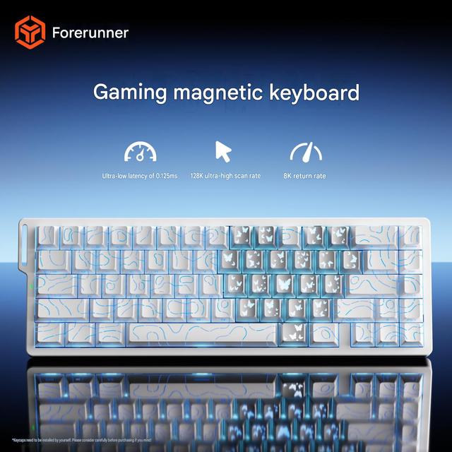 ZAP68 Wireless Magnetic-Switch Mechanical Keyboard (PRO Edition) Heart & Butterfly Contour Line Designs for Gaming and Esports