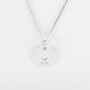 <span class=keywords><strong>Collier</strong></span> personnalisé en acier inoxydable plaqué or <span class=keywords><strong>avec</strong></span> pendentif cœur gravé, nom et date personnalisés, médaille gravée - Product Image 3