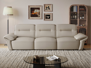 Divano Moderno Minimalista in Ecopelle a Quattro Posti per Soggiorno, Struttura in Legno Massello di Larice Russo, Ampio e Pieghevole - Product Image 2